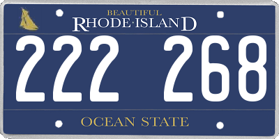 RI license plate 222268