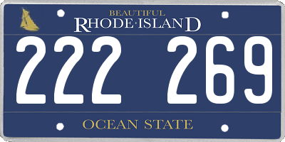 RI license plate 222269