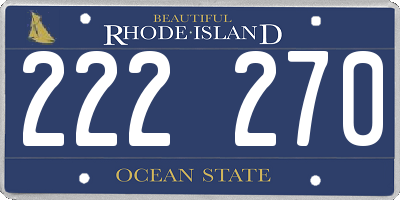 RI license plate 222270