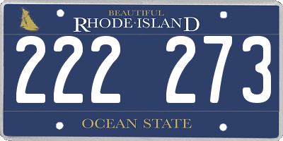 RI license plate 222273