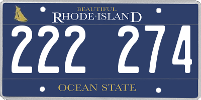 RI license plate 222274