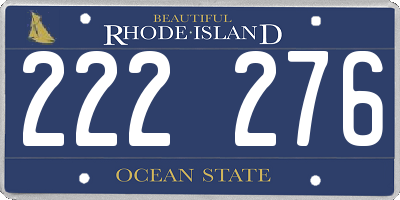 RI license plate 222276