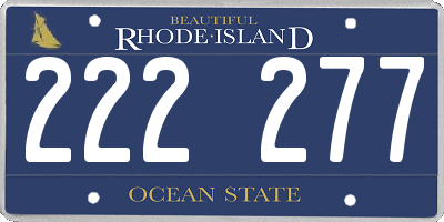 RI license plate 222277