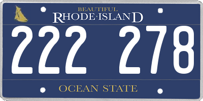 RI license plate 222278