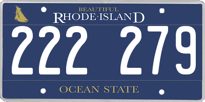 RI license plate 222279