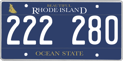 RI license plate 222280