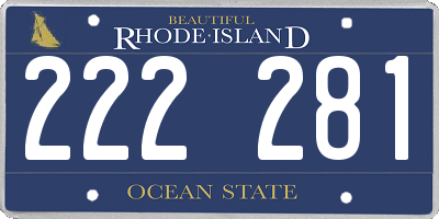 RI license plate 222281