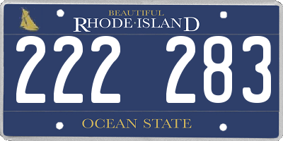 RI license plate 222283