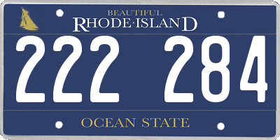 RI license plate 222284