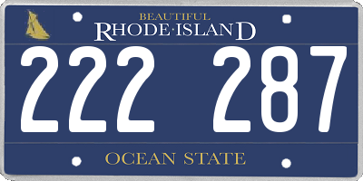 RI license plate 222287