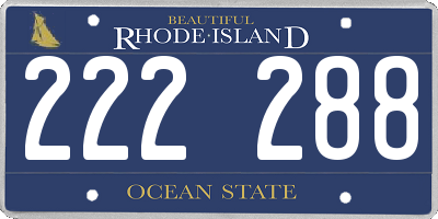 RI license plate 222288