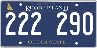 RI license plate 222290