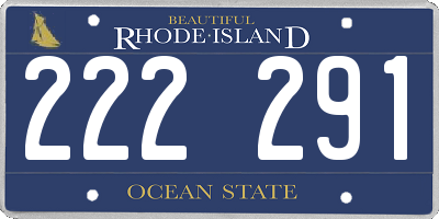 RI license plate 222291