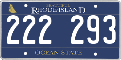 RI license plate 222293