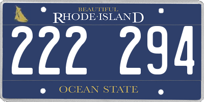 RI license plate 222294