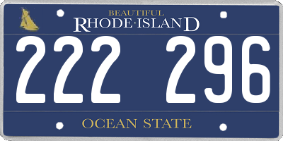 RI license plate 222296