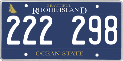 RI license plate 222298