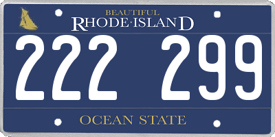 RI license plate 222299