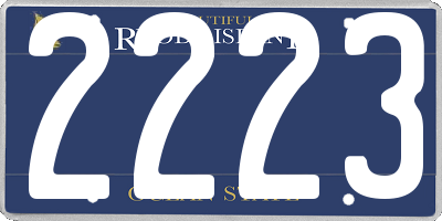 RI license plate 2223