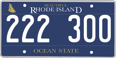 RI license plate 222300
