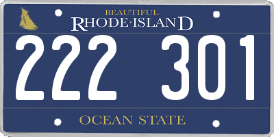 RI license plate 222301