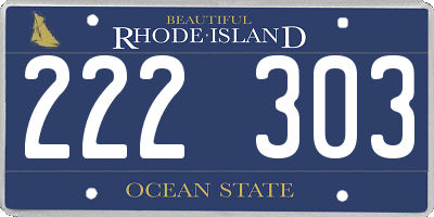 RI license plate 222303