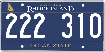 RI license plate 222310