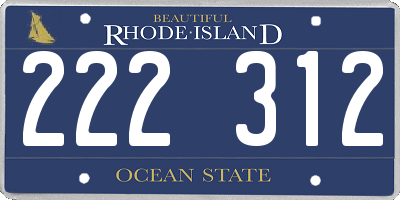 RI license plate 222312