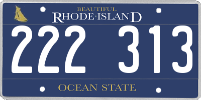 RI license plate 222313
