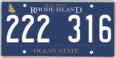 RI license plate 222316