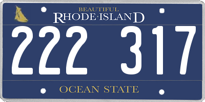 RI license plate 222317