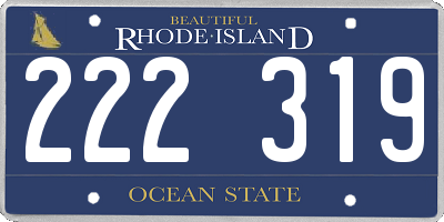 RI license plate 222319