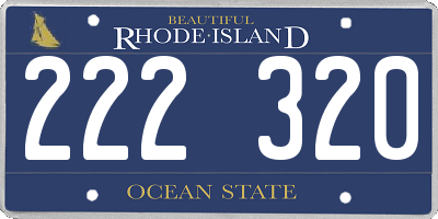 RI license plate 222320