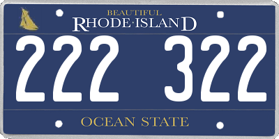 RI license plate 222322