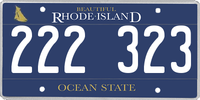 RI license plate 222323