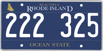 RI license plate 222325