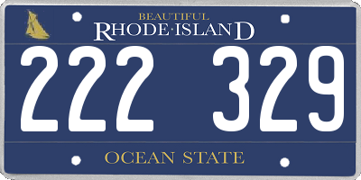 RI license plate 222329