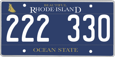 RI license plate 222330
