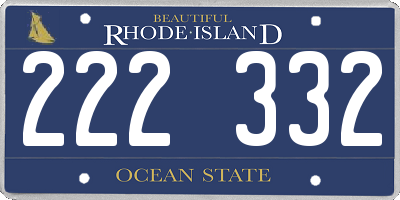 RI license plate 222332