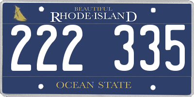 RI license plate 222335