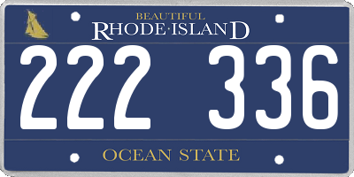 RI license plate 222336