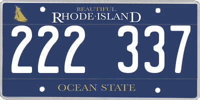 RI license plate 222337
