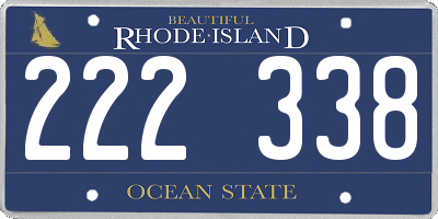 RI license plate 222338