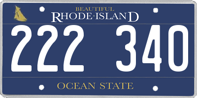 RI license plate 222340