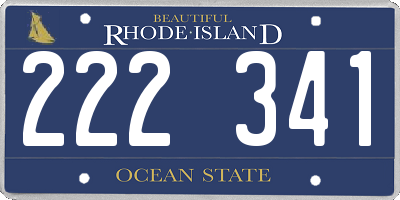 RI license plate 222341