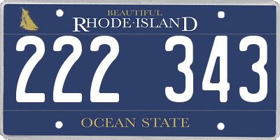 RI license plate 222343