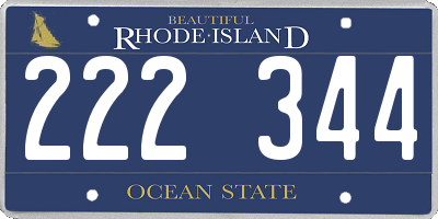 RI license plate 222344