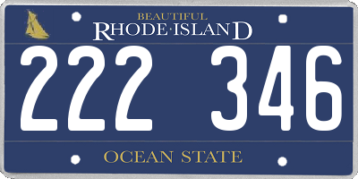 RI license plate 222346