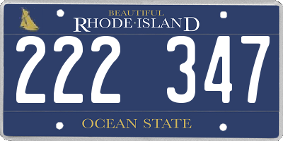 RI license plate 222347