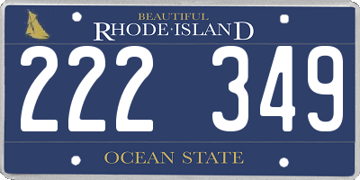 RI license plate 222349